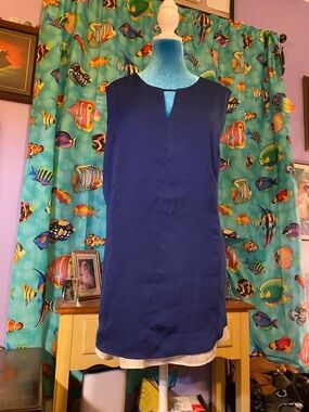 GK Navy Blue Sleeveless Tunic Blouse